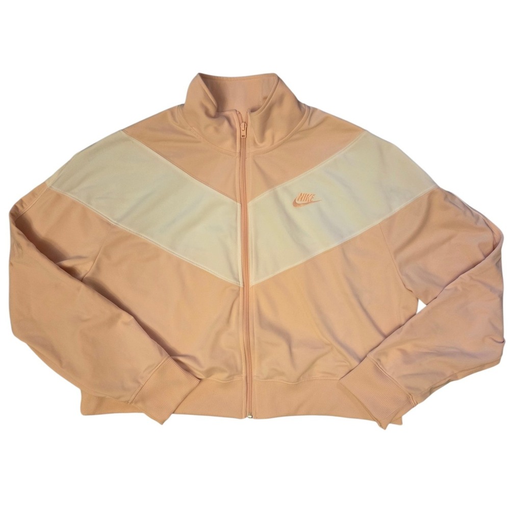 Nike Womens Windrunner Track Jacket Peach Cream XXL Full Zip Cropped Sportswear
